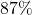 87\%