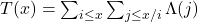 T(x) = \sum_{i \leq x} \sum_{j \leq x/i} \Lambda(j)