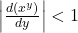 \left| \frac{d(x^y)}{dy} \right| < 1