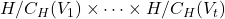 H/C_H(V_1) \times \cdots \times H/C_H(V_t)