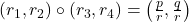 (r_1, r_2) \circ (r_3, r_4) =\left(\frac{p}{r}, \frac{q}{r}\right)