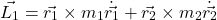 \[\vec{L_1} = \vec{r_1} \times m_1 \dot{\vec{r_1}} + \vec{r_2} \times m_2 \dot{\vec{r_2}}\]