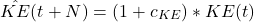 \begin{equation*}\hat{KE}(t+N) = (1 + c_{KE}) * KE(t)\end{equation*}