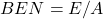 BEN= E/A