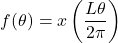 \[f(\theta) = x\left(\frac{L\theta}{2\pi}\right)\]