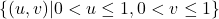 \left\{ (u,v)| 0 < u \leq 1, 0 < v \leq 1\right\}