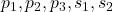 p_1, p_2, p_3, s_1, s_2
