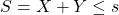 S=X+Y \leq s