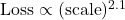 \text{Loss} \propto (\text{scale})^{2.1}