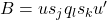 B = u s_j q_l s_k u'