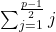 \sum_{j=1}^{\frac{p-1}{2}} j