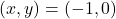 (x, y) = (-1, 0)