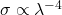 \sigma \propto \lambda^{-4}