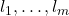 l_1, \dots, l_m