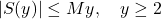 \begin{equation*}|S(y)| \leq M y, \quad y \geq 2\end{equation*}