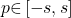 p\mathrm{\in }\left[\mathrm{-}s,s\right]