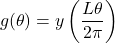 \[g(\theta) = y\left(\frac{L\theta}{2\pi}\right)\]