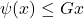 \psi(x) \leq Gx