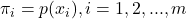 \pi_i = p(x_i), i =1,2,...,m