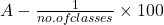 A - \frac{1}{no. of classes} \times 100