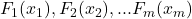 F_1(x_1),F_2(x_2),...F_m(x_m)