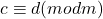 c \equiv d (mod m)