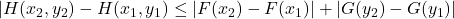 |H(x_2,y_2) - H(x_1,y_1) \leq |F(x_2)-F(x_1)| + |G(y_2)-G(y_1)|