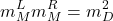 \begin{equation*}m^L_M m_M^R=m_D^2\end{equation*}