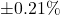 \pm 0.21\%