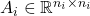 A_i \in \mathbb{R}^{n_i\times n_i}