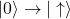|0\rangle\rightarrow|\uparrow\rangle