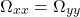 \begin{equation*}\Omega_{xx} = \Omega_{yy}\end{equation*}