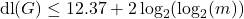 \[\textnormal{dl} (G) \le 12.37 + 2\log_{2}(\log_{2}(m))\]