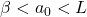 \beta < a_0 < L