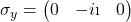 \sigma_y=\begin{pmatrix}0 & -i\i & 0\end{pmatrix}
