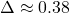 \Delta\approx 0.38