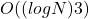 O((log N) 3 )