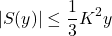 \[|S(y)| \leq \frac{1}{3} K^2 y\]