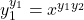 y_1^{y_1} = x^{y_1 y_2}