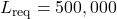 L_{\text{req}} = 500,000