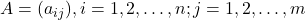 A=(a_{ij}), i=1,2,…,n; j=1,2,…,m