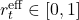 r_t^{\text{eff}} \in [0,1]