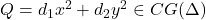 Q = d_1x^2 + d_2y^2 \in CG(\Delta)