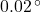 0.02\, ^\circ