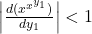 \left|\frac{d(x^{x^{y_1}})}{dy_1}\right|<1