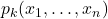 p_k(x_1,…,x_n)
