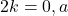 2 k=0, a