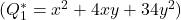 (Q_1^* = x^2+4xy+34y^2)