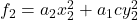 f_2=a_2 x_2^2+a_1 cy_2^2