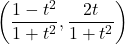 \[\left(\frac{1 - t^2}{1 + t^2}, \frac{2t}{1 + t^2}\right)\]